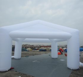 Tent1-359 Tente gonflable avec auvent blanc