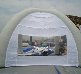 Tent1-324 Tente gonflable avec dôme publicitaire blanc