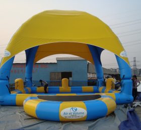 Tent1-444 Grande piscine gonflable avec tente