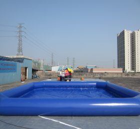 Pool1-557 Grande piscine gonflable bleu foncé