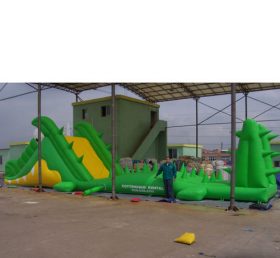 T7-449 Cours d'obstacles gonflables verts