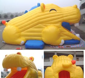 T8-165 Toboggan gonflable Hippopotame jaune
