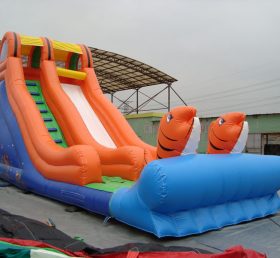 T8-214 Gonflable Dry Slide de dessin animé géant pour l'extérieur