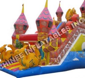 T8-407 Enfants adultes diapositive gigantesque cartoon gonflable château