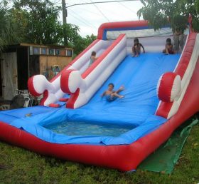 T8-581 Toboggan gonflable géant extérieur avec piscine pour enfants et adultes