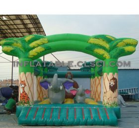 T2-2662 Trampoline gonflable thème de la jungle