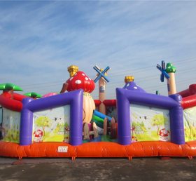 T6-460 Parc d'attractions gonflable géant de la ferme Jeux d'obstacles au sol pour les enfants