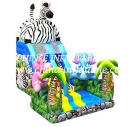 T8-1457 Slide gonflable sur le thème de la jungle