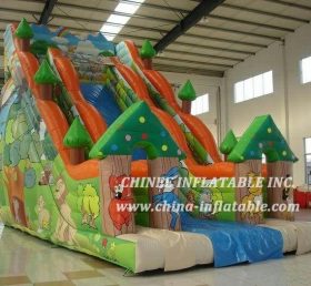 T8-1546 Toboggan gonflable géant pour enfants sur le thème de la jungle