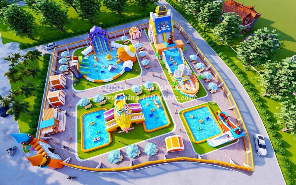 IS11-4000 Biggest Inflatable Zone Amusement Park Outdoor Playground