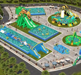 IS11-4011 Zone gonflable maximale Parc d'attractions gonflable Aire de jeux extérieure