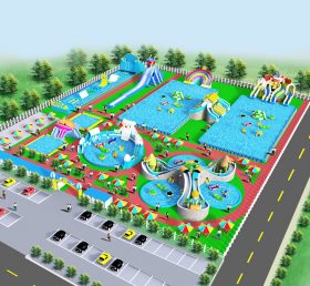 IS11-4002 Zone gonflable maximale Parc d'attractions gonflable Aire de jeux extérieure