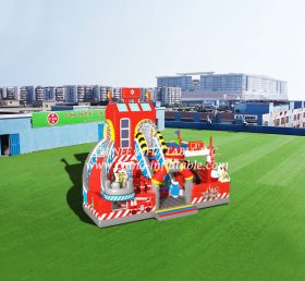 T6-453 Parc d'attractions gonflable géant pour camion de pompiers