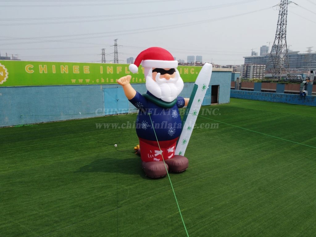 C1-265 Beach Style Inflatable Santa Claus With Sunglasses