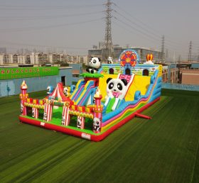 T6-803B Aire de jeux de château gonflable sur le thème du cirque Panda