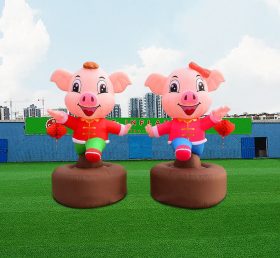 S4-592 Figurine de cochon gonflable géant mascotte gonflable animal de dessin animé danse cochon décoration fête/événement