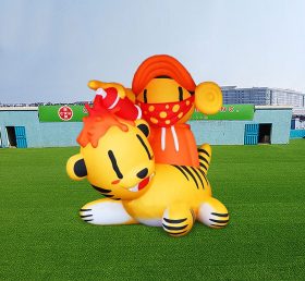 S4-665 Garçon dessin animé gonflable chevauchant un tigre
