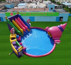 Pool2-826 Parc aquatique gonflable licorne avec piscine