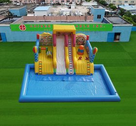 Pool2-827 Parc aquatique gonflable Carnival avec piscine